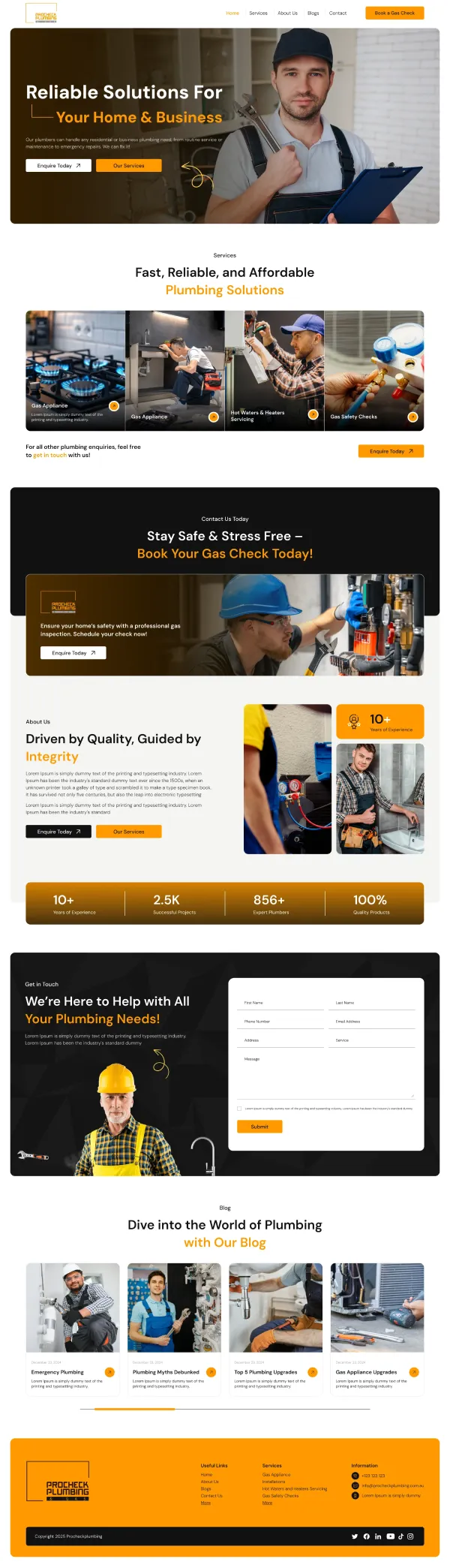 PROCHECK PLUMBING Website